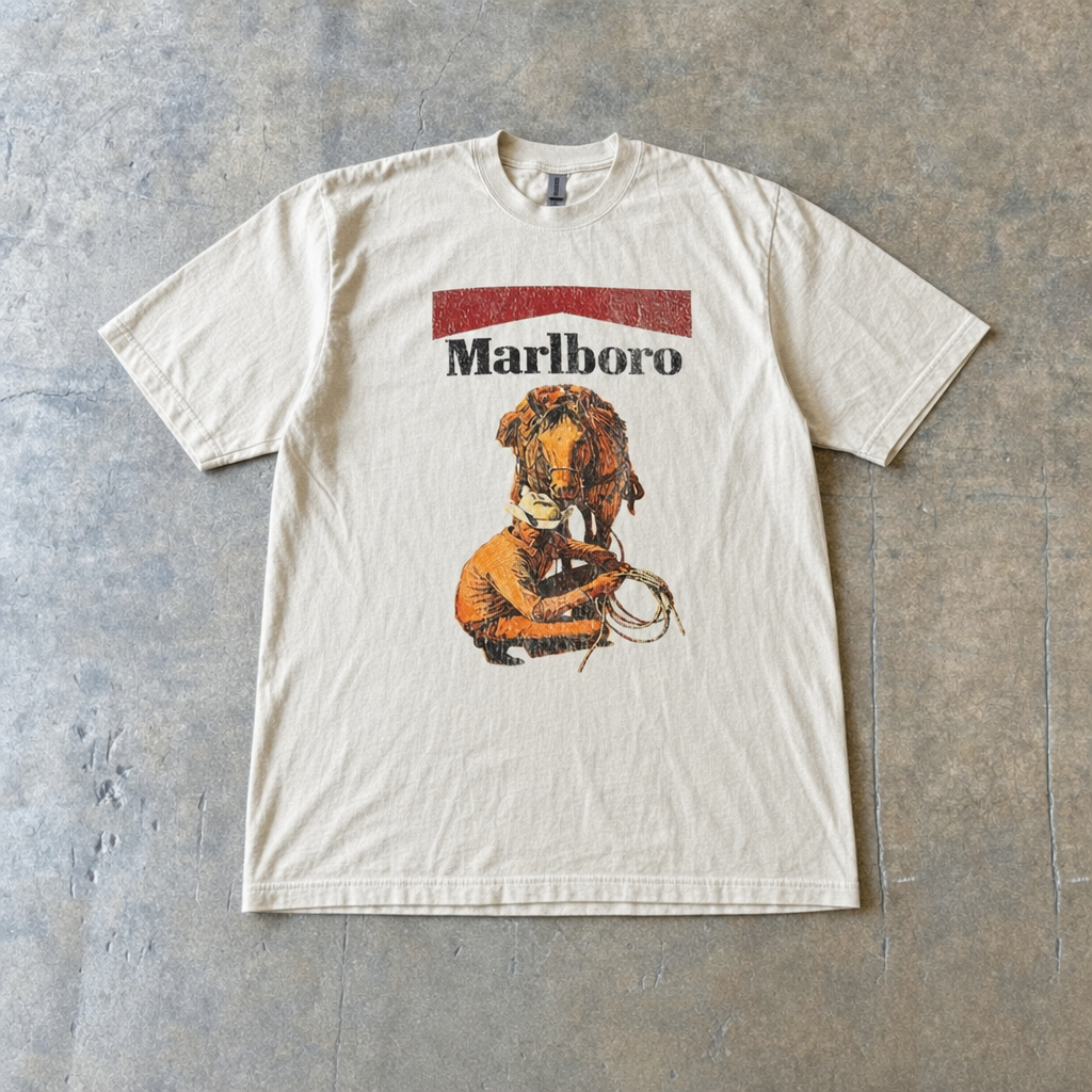 Marlboro Cowboy Graphic Vintage T-Shirt Reprint