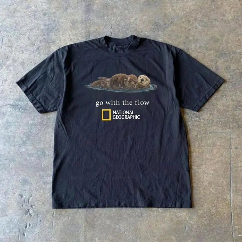 National Geographic Go With the Flow Vintage T-Shirt Reprint