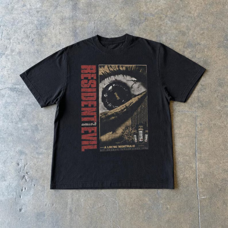 Resident Evil Living Nightmare Vintage T-Shirt Reprint