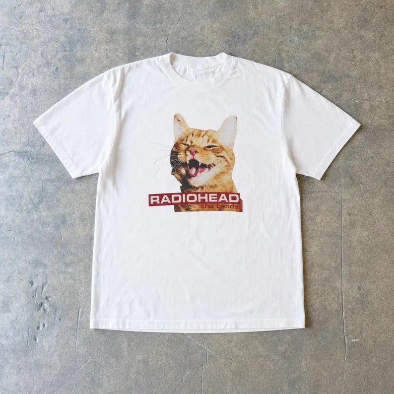 Radiohead Laughing Cat Vintage T-Shirt Reprint